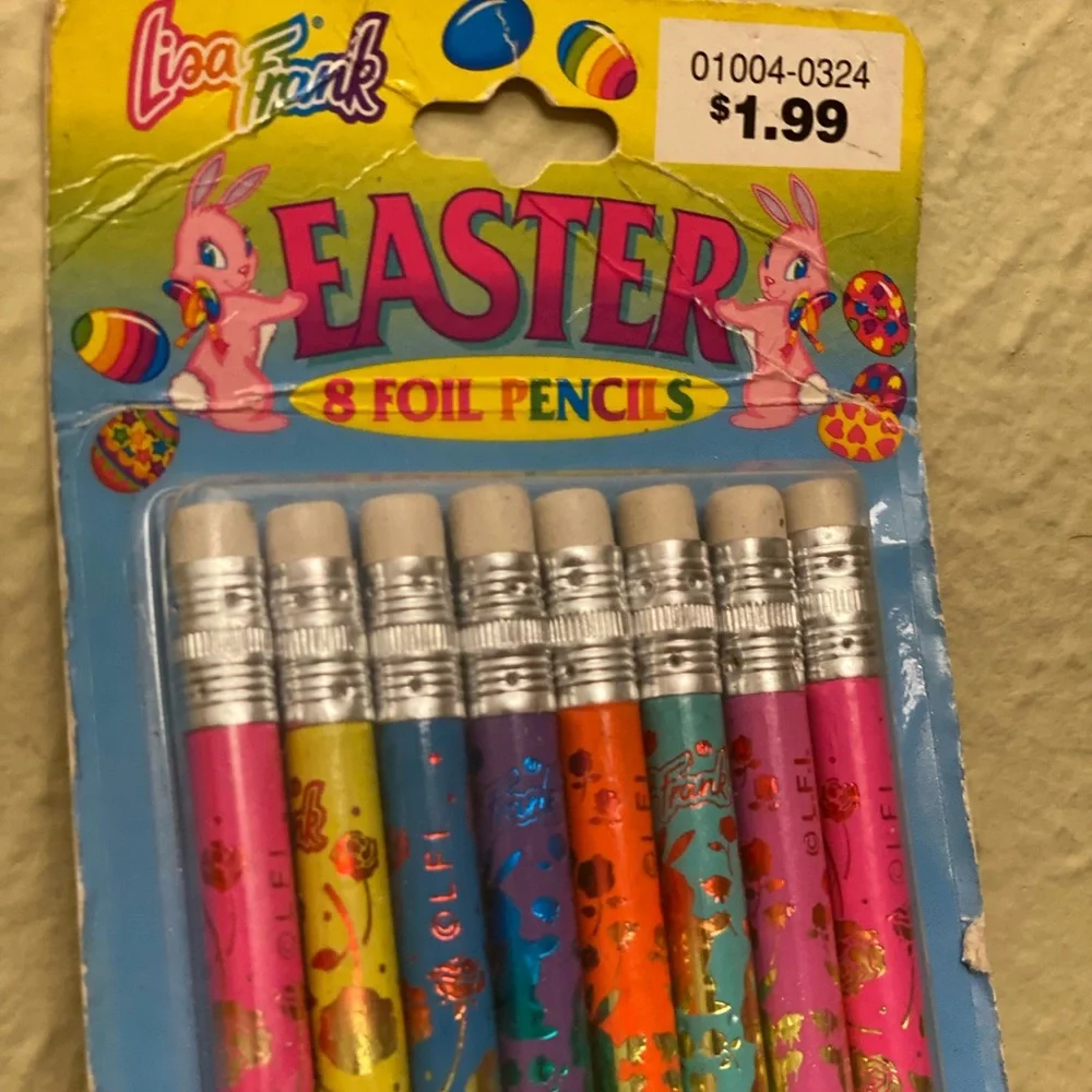 Vintage, sealed Lisa Frank Easter Foil Pencils
